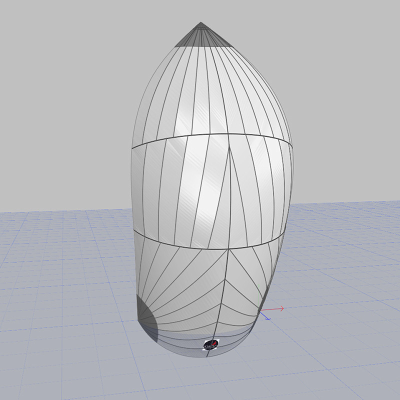 Symetrical spinnaker Radial cut