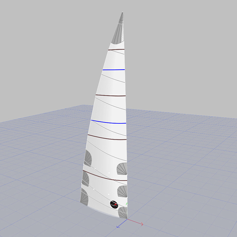 Vela mayor sableada corte horizontal