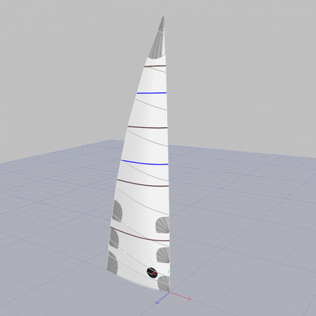 Großsegel, durchgelattet, Horizontalschnitt