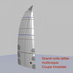 Grand-voile lattée multicoque coupe triradiale