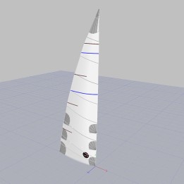 Grand-voile semi-lattée Coupe horizontale Dacron 2 ris